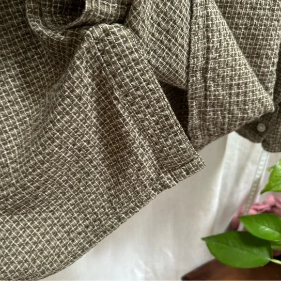 abercrombie long sleeve men's waffle button up olive green size small - Picture 12 of 16